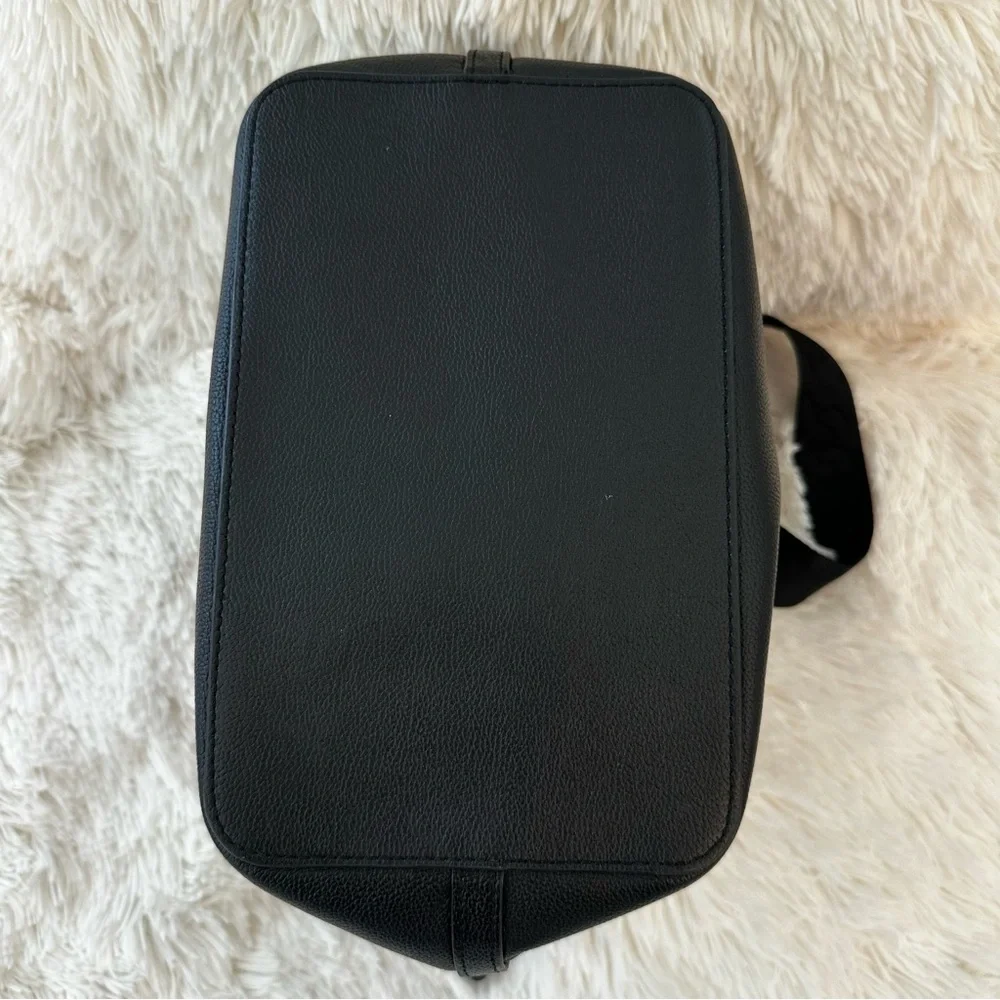 Rebecca Minkoff Regan Black Pebbled Leather Bucket Crossbody Shoulder Bag
